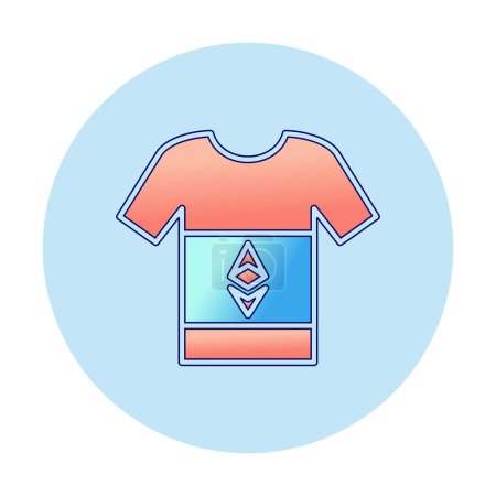 Ethereum signe en t-shirt. icône web illustration simple 