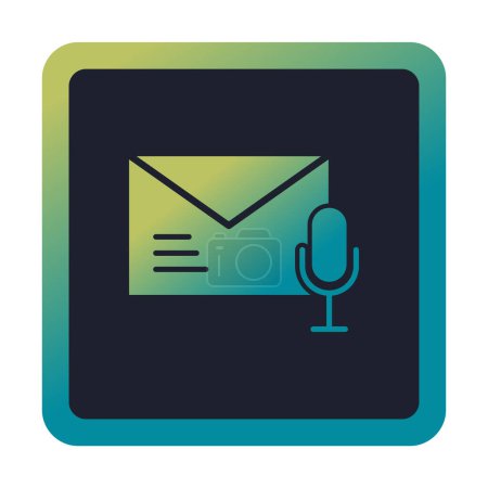 Téléchargez les illustrations : Icône de messagerie vocale, illustration vectorielle - en licence libre de droit