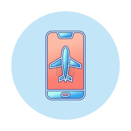 Illustration for Airplane Mode on smartphone screen, vector illustration - Royalty Free Image