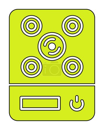Illustration vectorielle d'icône de poêle à induction