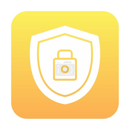 Illustration for Shield with padlock icon, vector illustration - Royalty Free Image