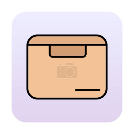 Téléchargez les illustrations : Icône boîte de livraison, illustration vectorielle design simple - en licence libre de droit