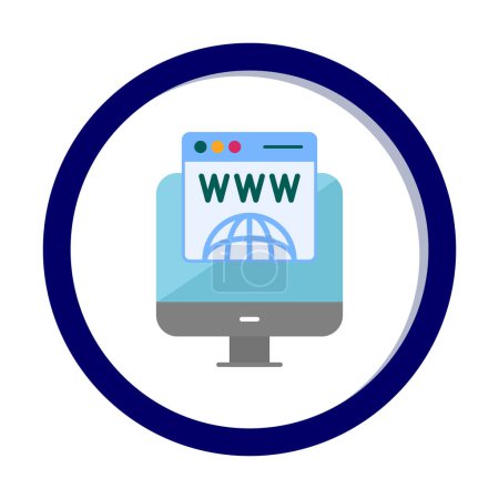 Ilustración de Registro de dominio icono web vector ilustración - Imagen libre de derechos