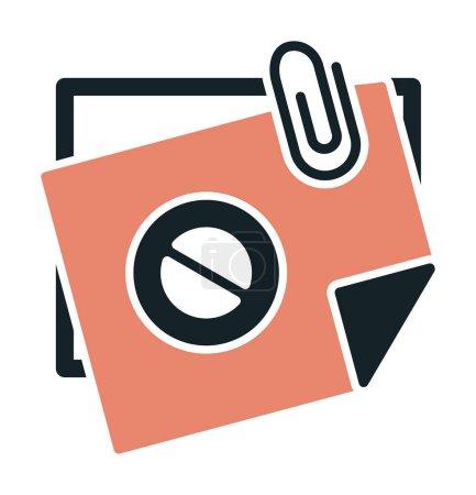 Téléchargez les illustrations : Sticky Notes Illustration vectorielle icône Ban - en licence libre de droit