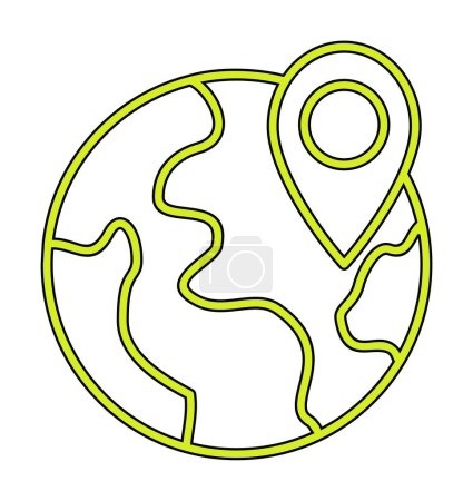 Ilustración de Simple icono de ubicación de globo, ilustración de vectores - Imagen libre de derechos