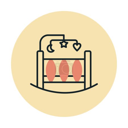 Ilustración de Vector ilustración de bebé cuna icono - Imagen libre de derechos