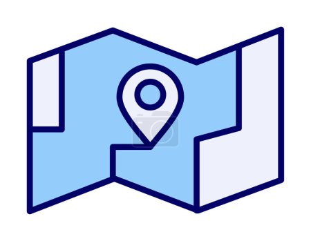 Karte mit GPS-Positionsvektorsymbol