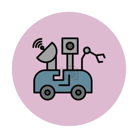 Moon rover icon, vector illustration