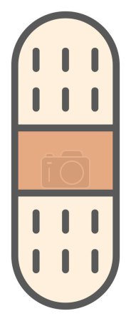 Ilustración de Esquema de línea plana minimalista del yeso del vendaje - Imagen libre de derechos