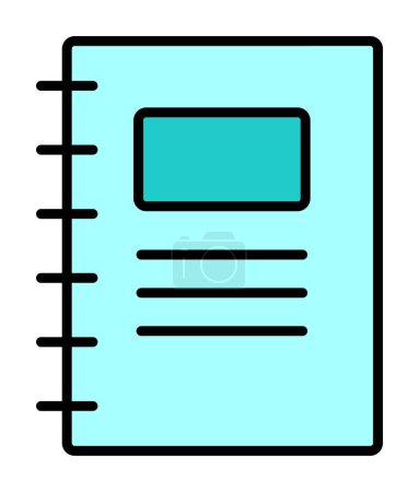 Téléchargez les illustrations : Icône de bloc-notes, illustration vectorielle conception simple - en licence libre de droit