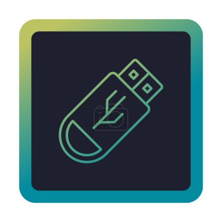 Illustration for Usb flash simple icon for web. - Royalty Free Image