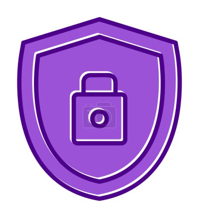 Illustration for Shield with padlock icon, vector illustration - Royalty Free Image
