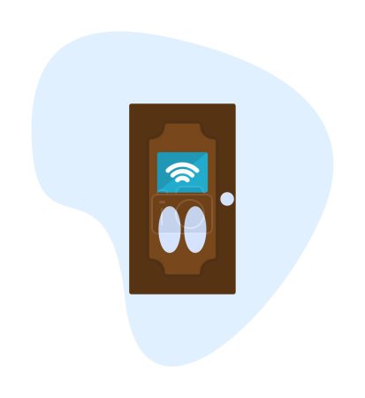 Illustration for Smart Door icon vector illustration - Royalty Free Image