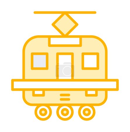 Téléchargez les illustrations : Icône signe de tramway. Tram tendance signe logo - en licence libre de droit