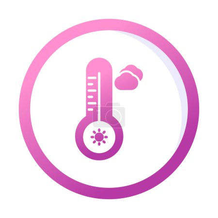 Ilustración de Termómetro con icono de temperatura caliente - Imagen libre de derechos