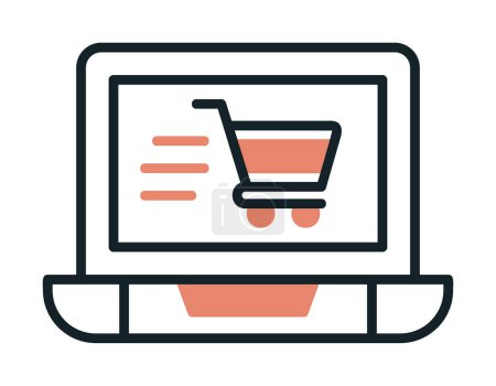 Illustration for Ecommerce icon on screen vector illustration - Royalty Free Image