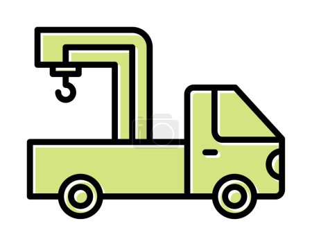 Ilustración de Icono del camión grúa, ilustración colorida del vector - Imagen libre de derechos