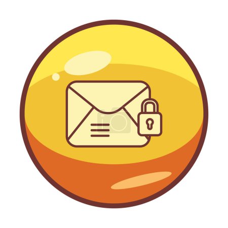 Illustration for Email Encrypted icon vector illustration - Royalty Free Image
