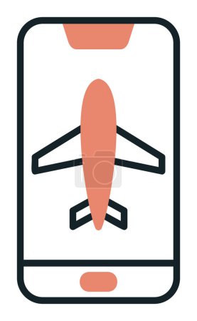 Téléchargez les illustrations : Mode avion sur écran smartphone, illustration vectorielle - en licence libre de droit