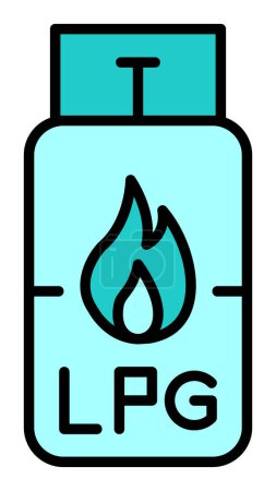 Téléchargez les illustrations : Gas Cylinder icon vector illustration - en licence libre de droit