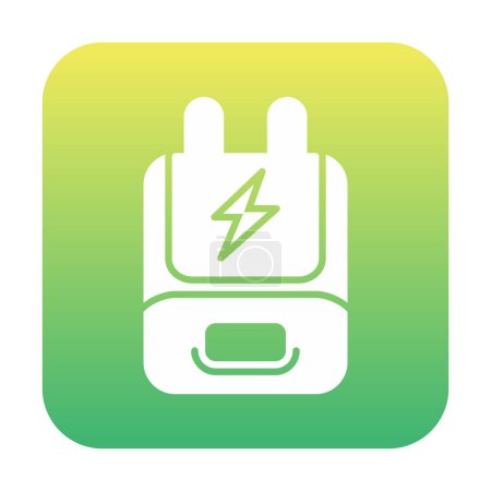 Téléchargez les photos : Icône adaptateur. contour prise de courant vecteur icône couleur plat isolé - en image libre de droit