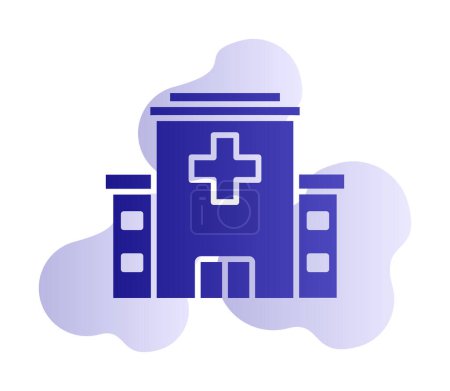 Téléchargez les illustrations : Icône d'illustration vectorielle plate hôpital - en licence libre de droit