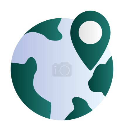 Illustration for Simple Globe Location icon, vector illustration - Royalty Free Image
