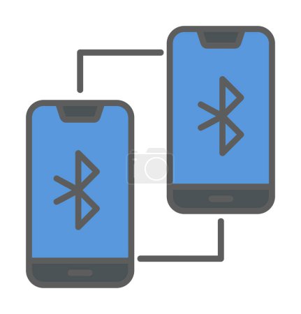 Illustration for Phones Connected  with Bluetooth concept vector illustration - Royalty Free Image