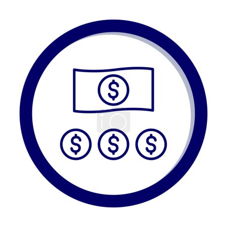 Téléchargez les illustrations : Icône d'argent, illustration vectorielle design simple - en licence libre de droit