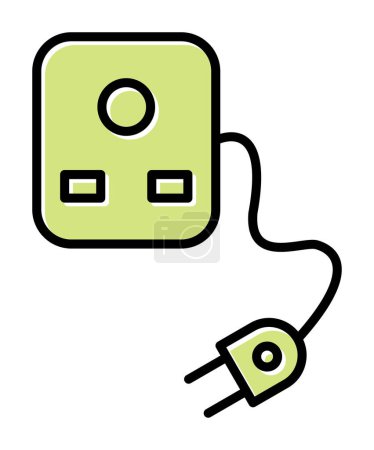 Ilustración de Plug And Socket, diseño simple icono web - Imagen libre de derechos
