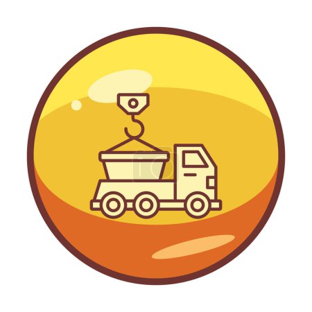 Illustration for Skip Truck Icon, Colorful Vector Illustration - Royalty Free Image