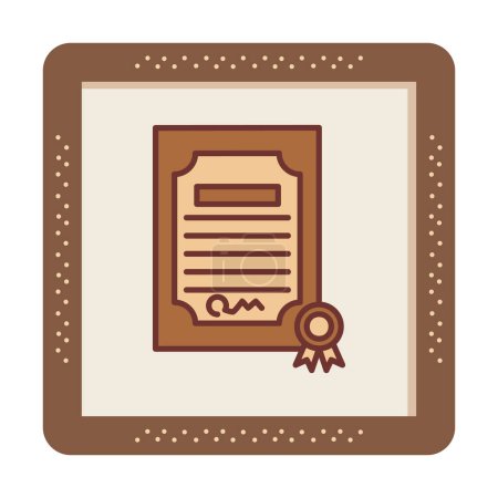 Téléchargez les illustrations : Illustration vectorielle d'icône de certificat simple plat - en licence libre de droit