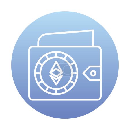Ilustración de Ethereum Monedero e icono de signo criptomoneda - Imagen libre de derechos