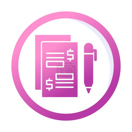 paper with pen icon. Paid Articles concept, vector illustration
