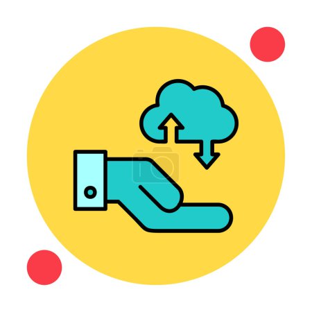 Ilustración de Cloud Data Transfer icono de línea de color - Imagen libre de derechos