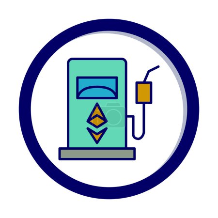 Illustration for Oil petrol gas station flat icon - Royalty Free Image