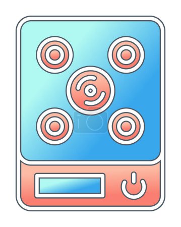 Illustration vectorielle d'icône de poêle à induction