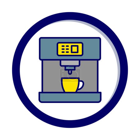 Téléchargez les illustrations : Icône de machine à café, illustration vectorielle - en licence libre de droit
