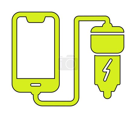 Téléchargez les illustrations : Icône de batterie de charge de téléphone de voiture, illustration vectorielle - en licence libre de droit