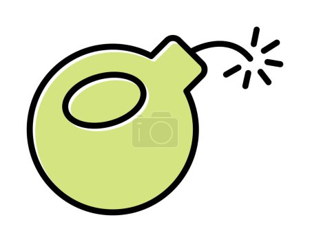 Illustration for Bomb flat icon. vector color illustration - Royalty Free Image