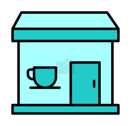 Illustration for Coffee Shop icon. Simple logo - Royalty Free Image