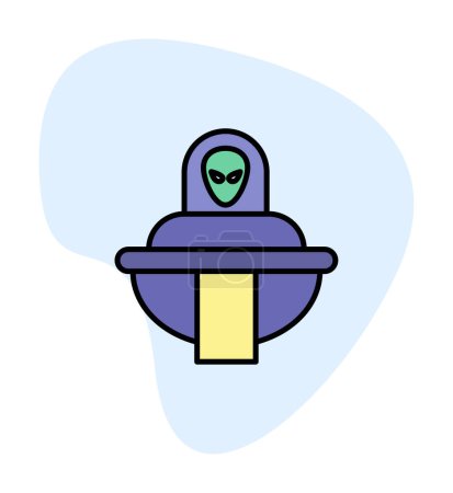 Illustration for Simple spaceship icon, vector illustration - Royalty Free Image