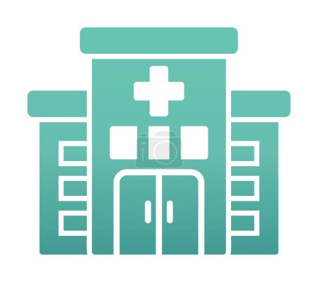 Téléchargez les illustrations : Icône de l'hôpital, illustration vectorielle - en licence libre de droit