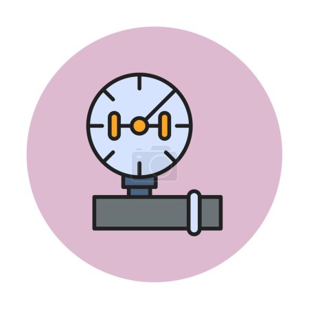 Ilustración de Medir icono manómetro vector plano. Presión del gas. Medidor de aire aislado - Imagen libre de derechos