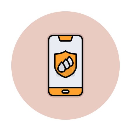Waterproof phone icon, vector illustration