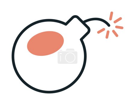 Téléchargez les illustrations : Bombe icône plate. illustration vectorielle couleur - en licence libre de droit