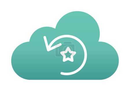 Ilustración de Nube con estrella y flecha de recarga. ilustración vectorial - Imagen libre de derechos