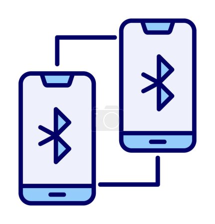 Phones Connected  with Bluetooth concept vector illustration