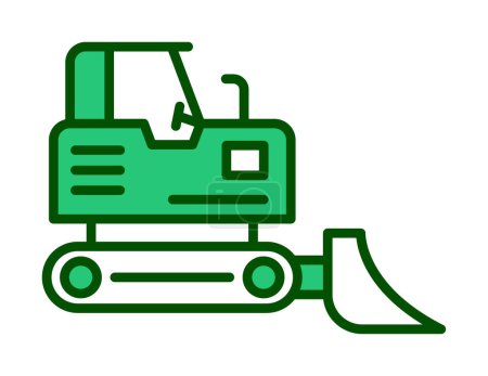Ilustración de Bulldozer icon vector logo illustration - Imagen libre de derechos