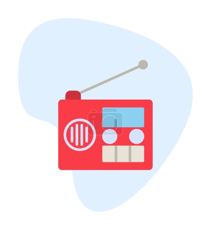 Téléchargez les illustrations : Illustration vectorielle icône radio - en licence libre de droit